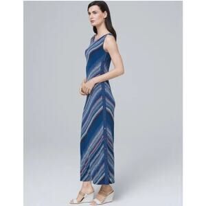 White House Black Market Stripe Ponte‎ Knit Maxi Dress Red White Blue Small